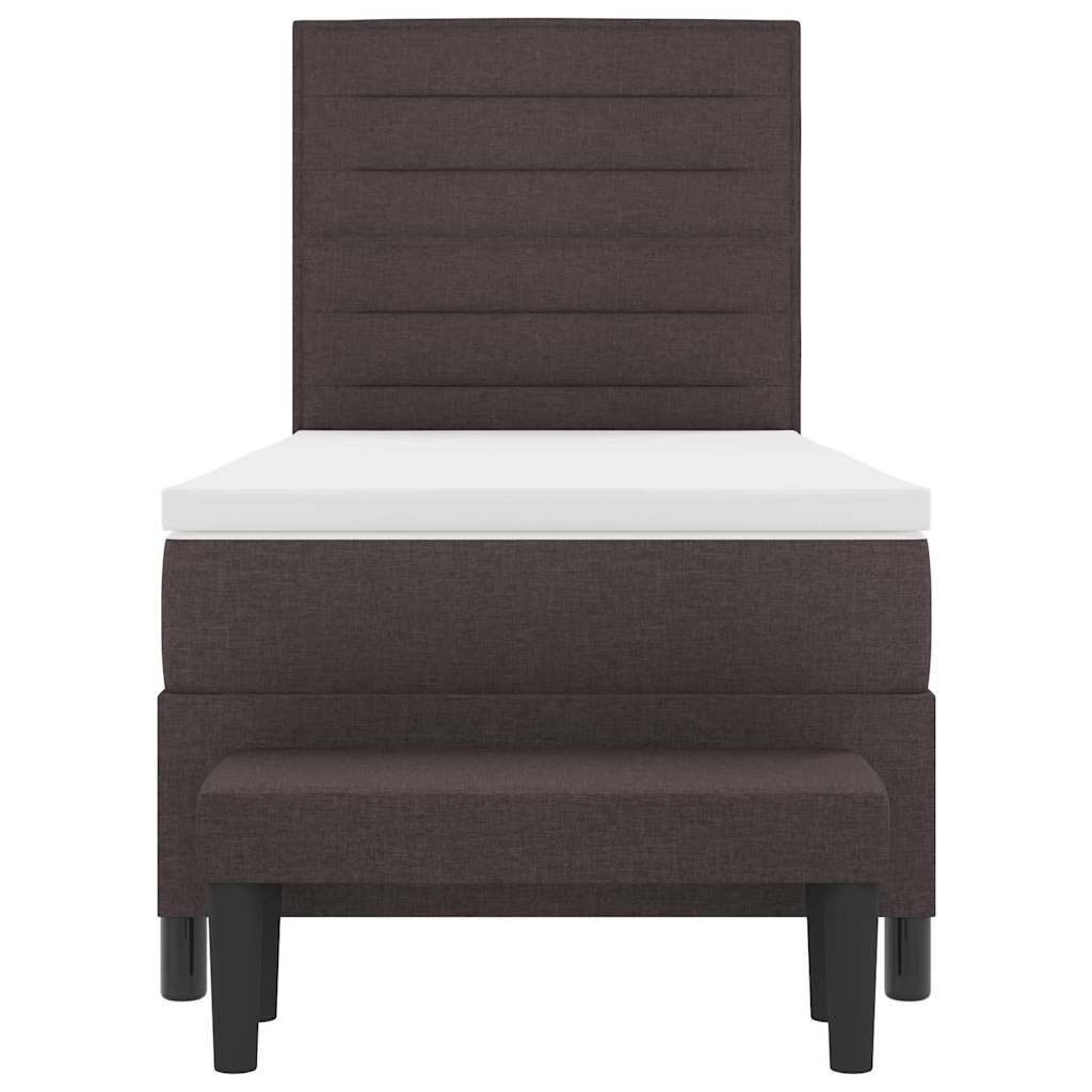Boxspringbed met hoofdeinde Donkerbruin 90 x 200 cm Stof is nu te koop bij PeponiXL, paradijselijk wonen!