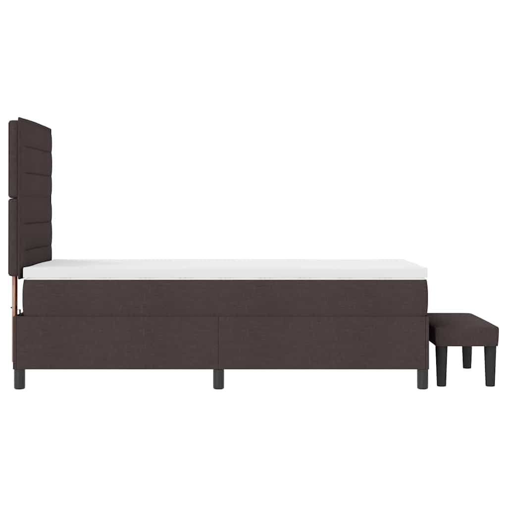 Boxspringbed met hoofdeinde Donkerbruin 90 x 200 cm Stof is nu te koop bij PeponiXL, paradijselijk wonen!