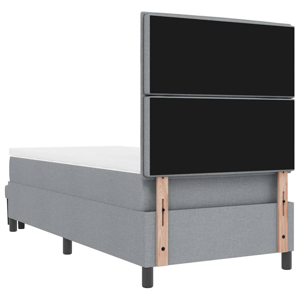 Boxspringbed met hoofdeinde Lichtgrijs 100 x 200 cm Stof is nu te koop bij PeponiXL, paradijselijk wonen!