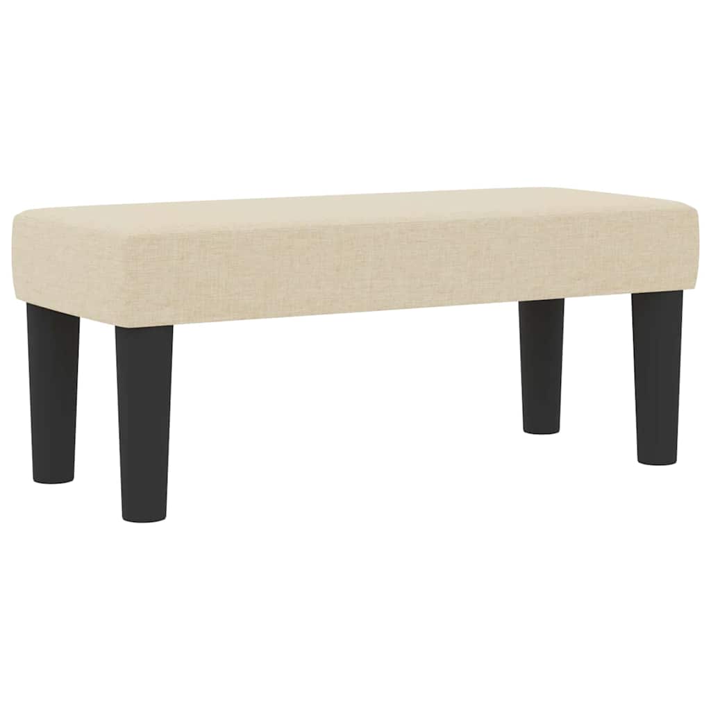 Boxspringbed met kussen met hoofdeinde Crème 100 x 200 cm Stof is nu te koop bij PeponiXL, paradijselijk wonen!