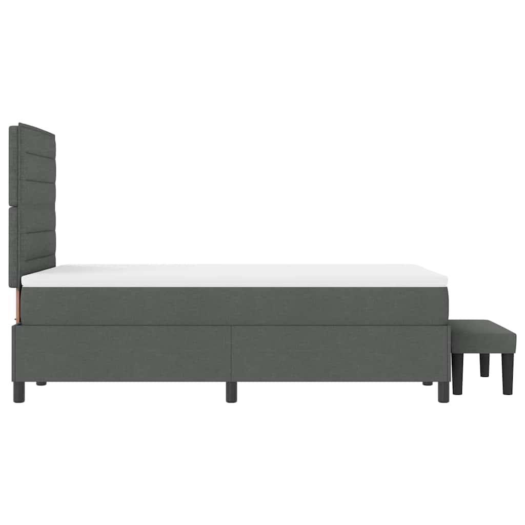 Boxspringbed met hoofdeinde Donkergrijs 120 x 190 cm Stof is nu te koop bij PeponiXL, paradijselijk wonen!