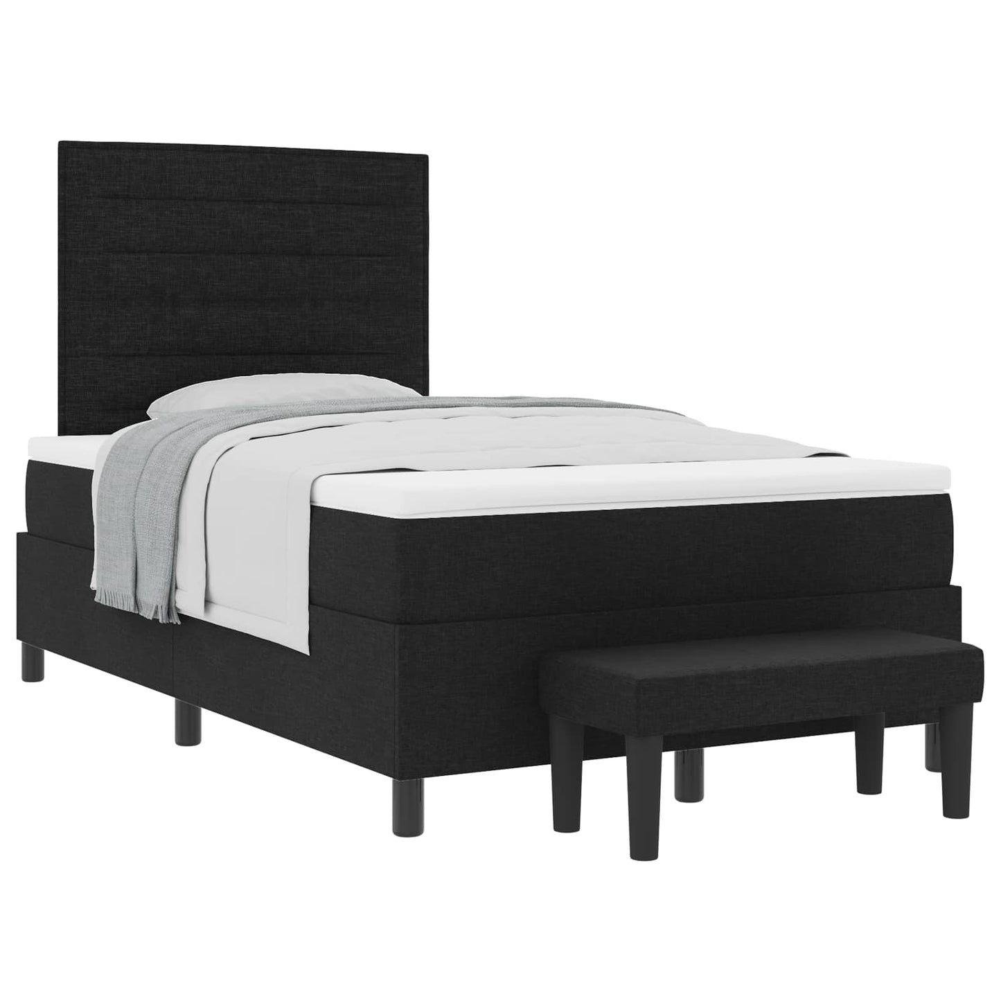 Boxspringbed met hoofdeinde Zwart 120 x 190 cm Stof is nu te koop bij PeponiXL, paradijselijk wonen!