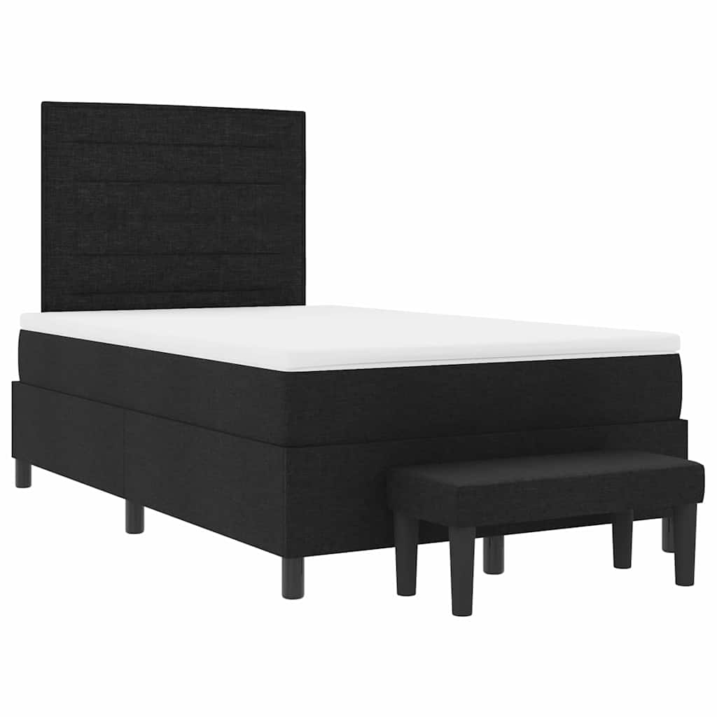 Boxspringbed met hoofdeinde Zwart 120 x 190 cm Stof is nu te koop bij PeponiXL, paradijselijk wonen!