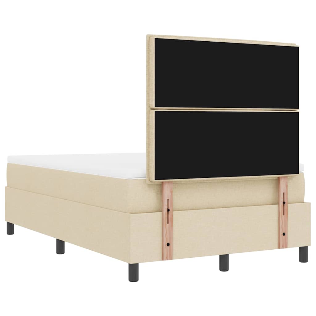 Boxspringbed met hoofdeinde Crème 120 x 190 cm Stof is nu te koop bij PeponiXL, paradijselijk wonen!