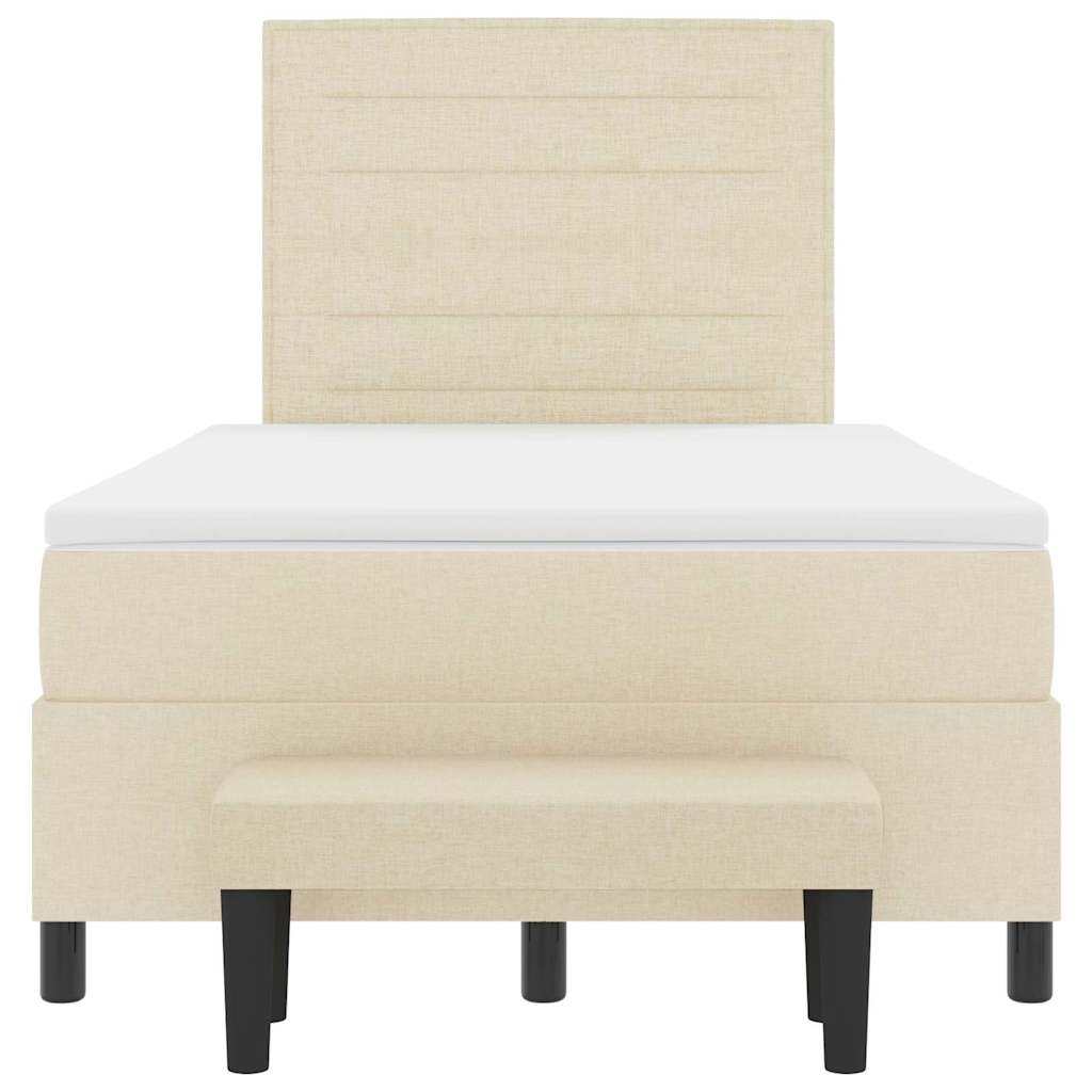 Boxspringbed met hoofdeinde Crème 120 x 190 cm Stof is nu te koop bij PeponiXL, paradijselijk wonen!