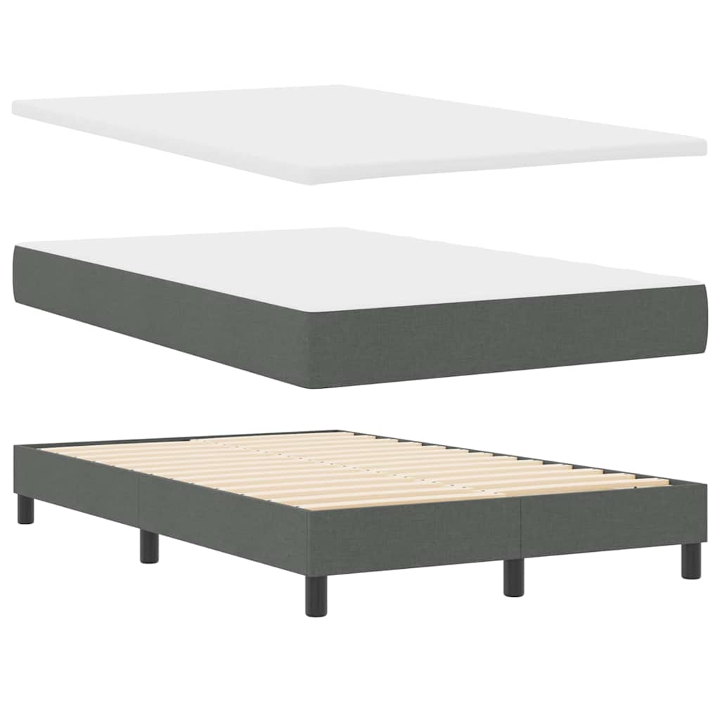 Boxspringbed met kussen Donkergrijs 120 x 200 cm Stof is nu te koop bij PeponiXL, paradijselijk wonen!