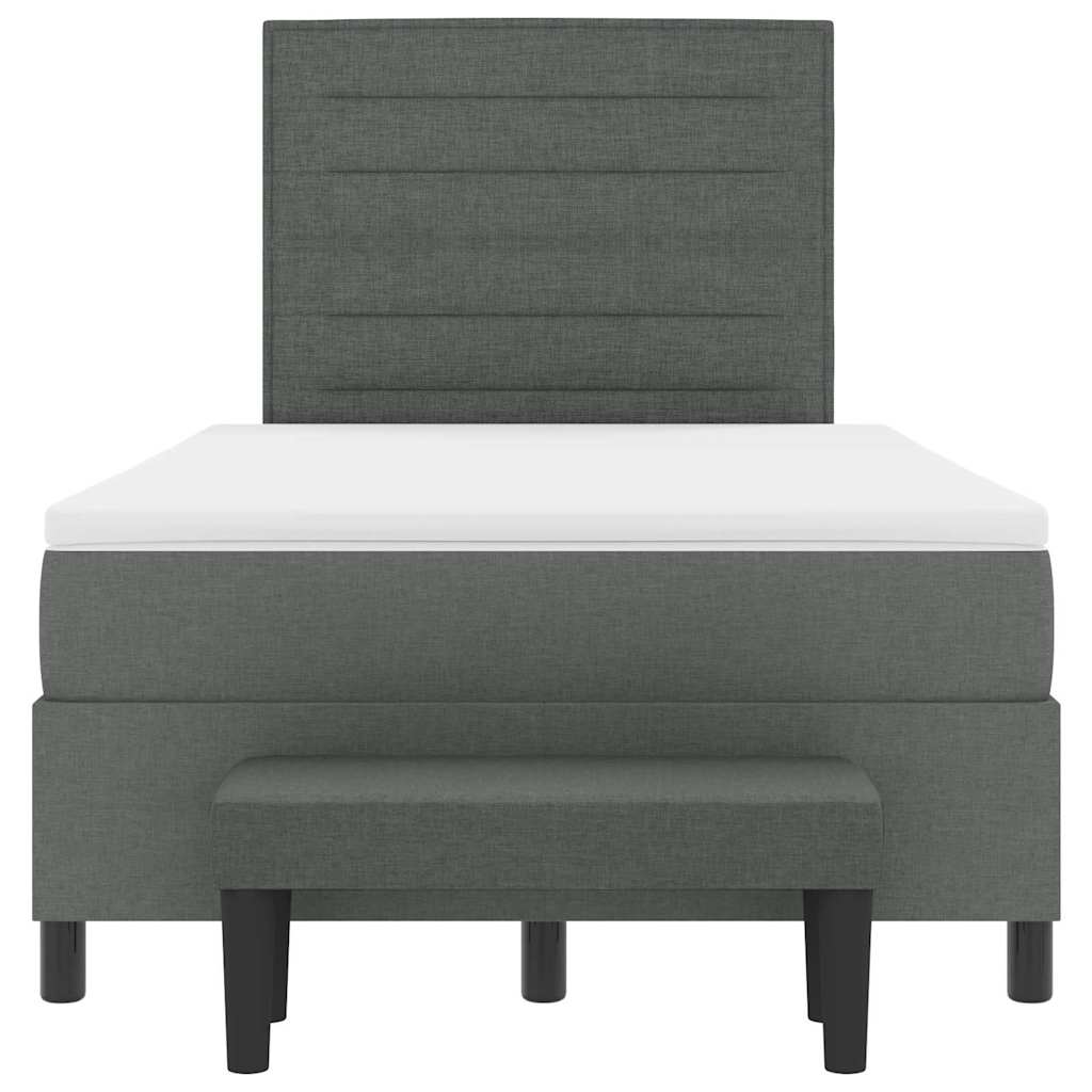 Boxspringbed met kussen Donkergrijs 120 x 200 cm Stof is nu te koop bij PeponiXL, paradijselijk wonen!