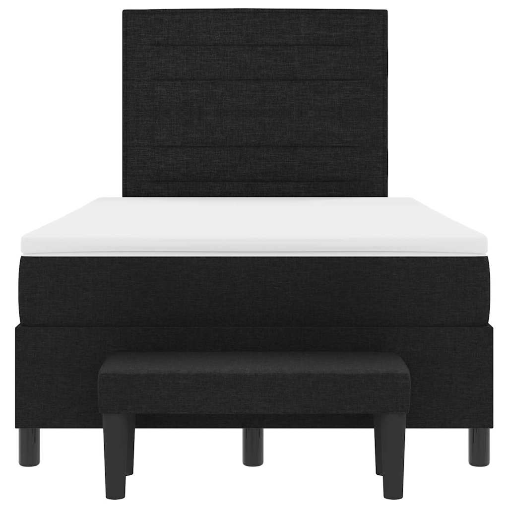 Boxspringbed met hoofdeinde Zwart 120 x 200 cm Stof is nu te koop bij PeponiXL, paradijselijk wonen!