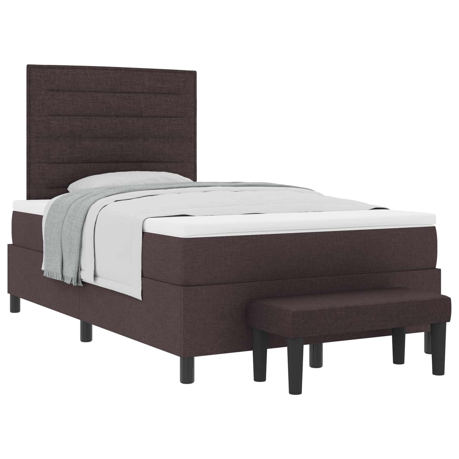 Boxspringbed met hoofdeinde Donkerbruin 120 x 200 cm Stof is nu te koop bij PeponiXL, paradijselijk wonen!