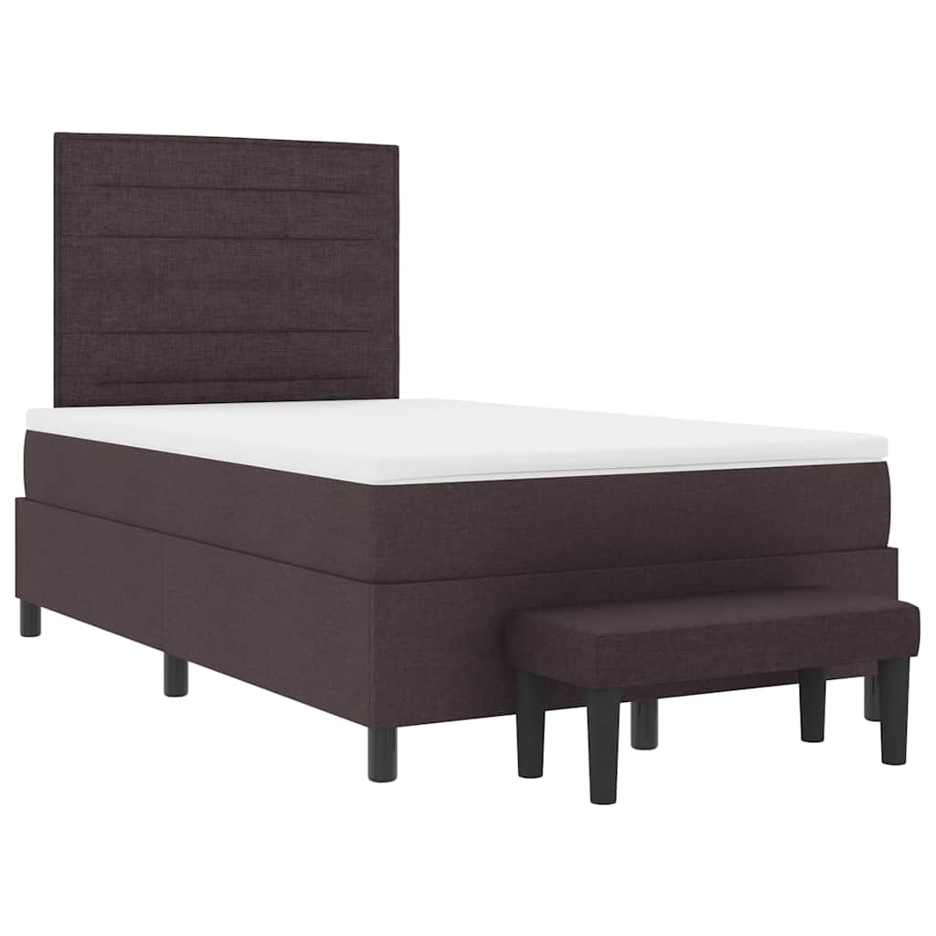 Boxspringbed met hoofdeinde Donkerbruin 120 x 200 cm Stof is nu te koop bij PeponiXL, paradijselijk wonen!