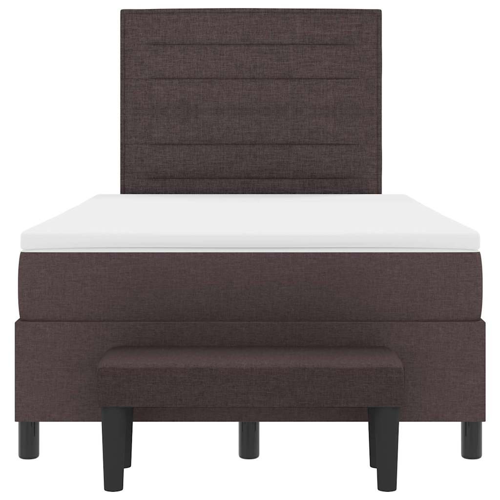 Boxspringbed met hoofdeinde Donkerbruin 120 x 200 cm Stof is nu te koop bij PeponiXL, paradijselijk wonen!
