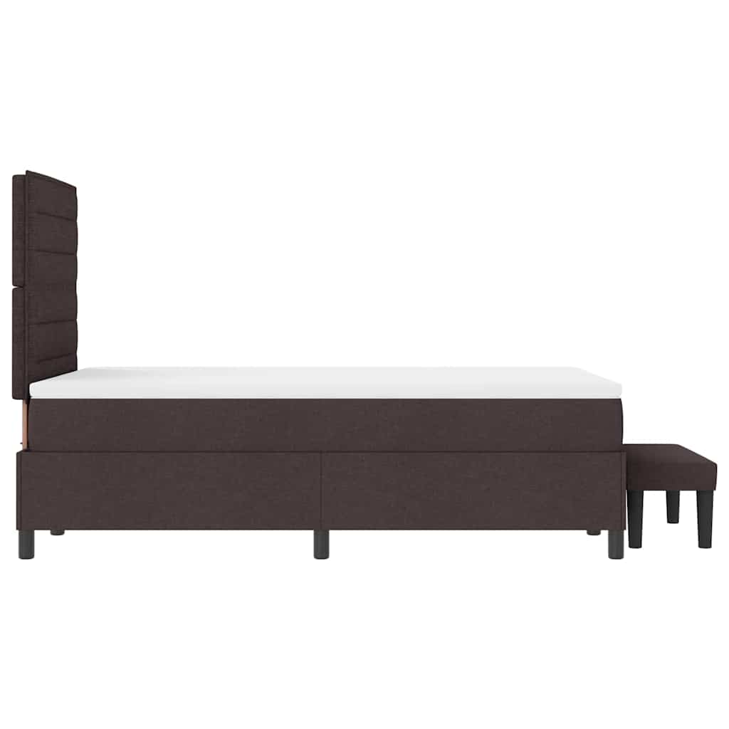 Boxspringbed met hoofdeinde Donkerbruin 120 x 200 cm Stof is nu te koop bij PeponiXL, paradijselijk wonen!