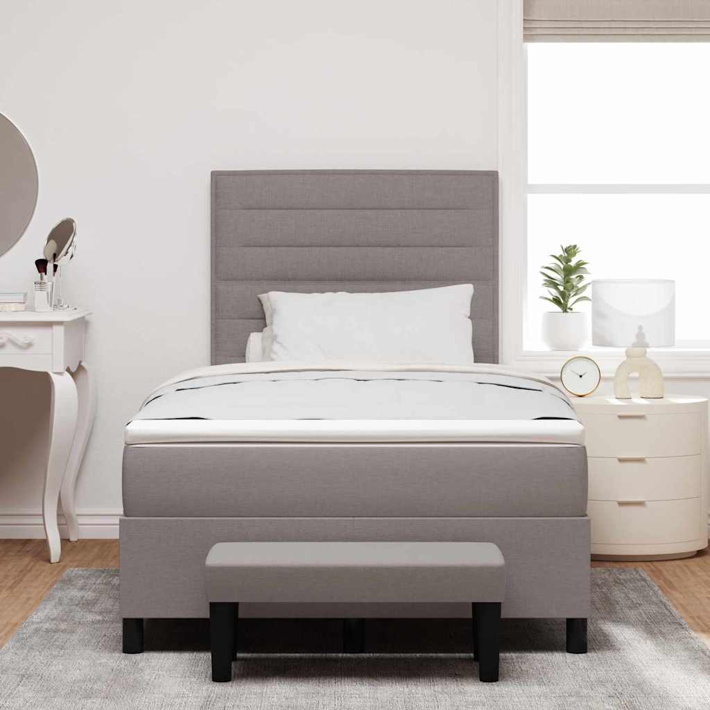 Boxspringbed met hoofdeinde Taupe 120 x 200 cm Stof is nu te koop bij PeponiXL, paradijselijk wonen!