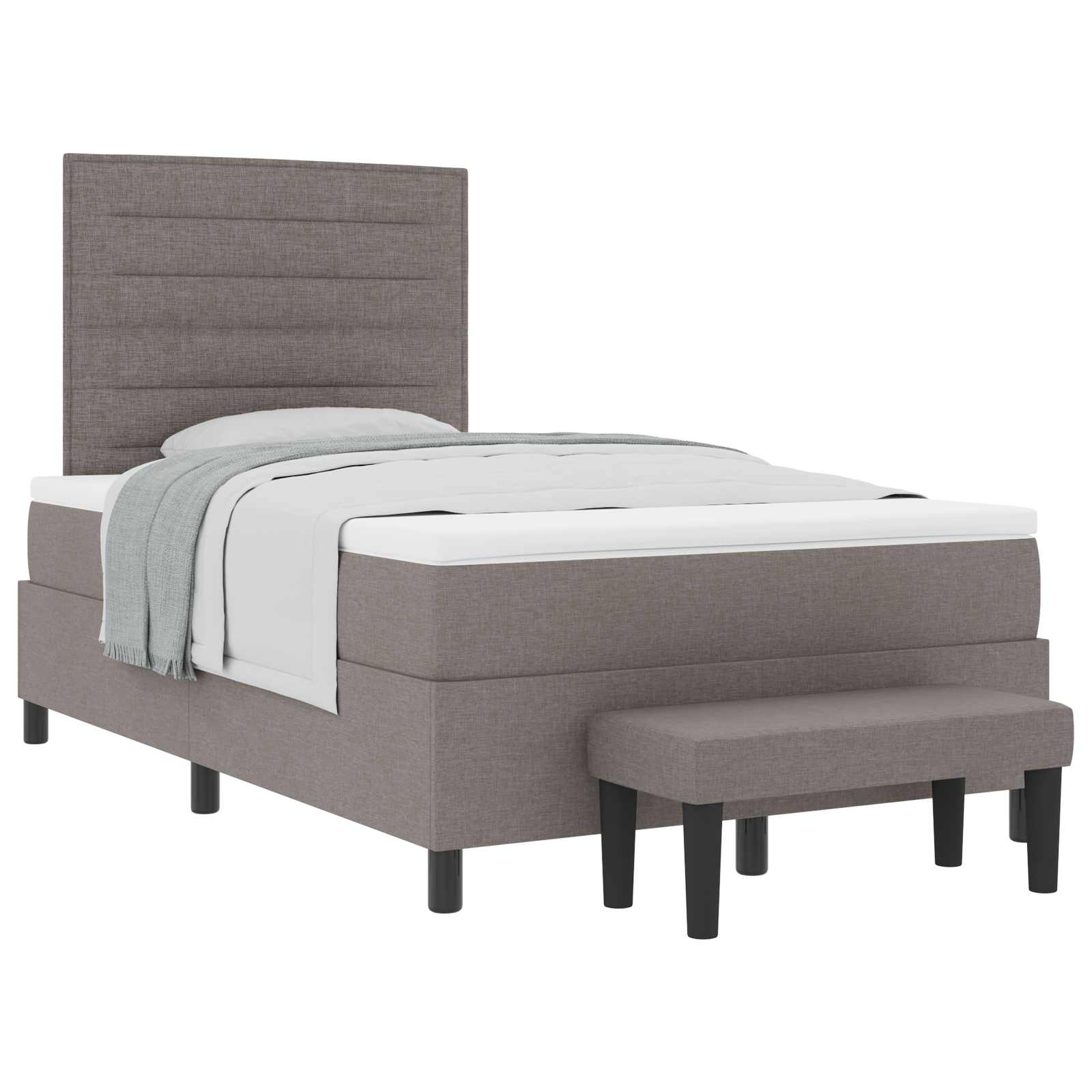 Boxspringbed met hoofdeinde Taupe 120 x 200 cm Stof is nu te koop bij PeponiXL, paradijselijk wonen!