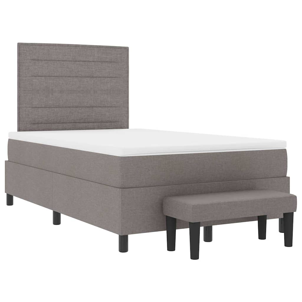 Boxspringbed met hoofdeinde Taupe 120 x 200 cm Stof is nu te koop bij PeponiXL, paradijselijk wonen!