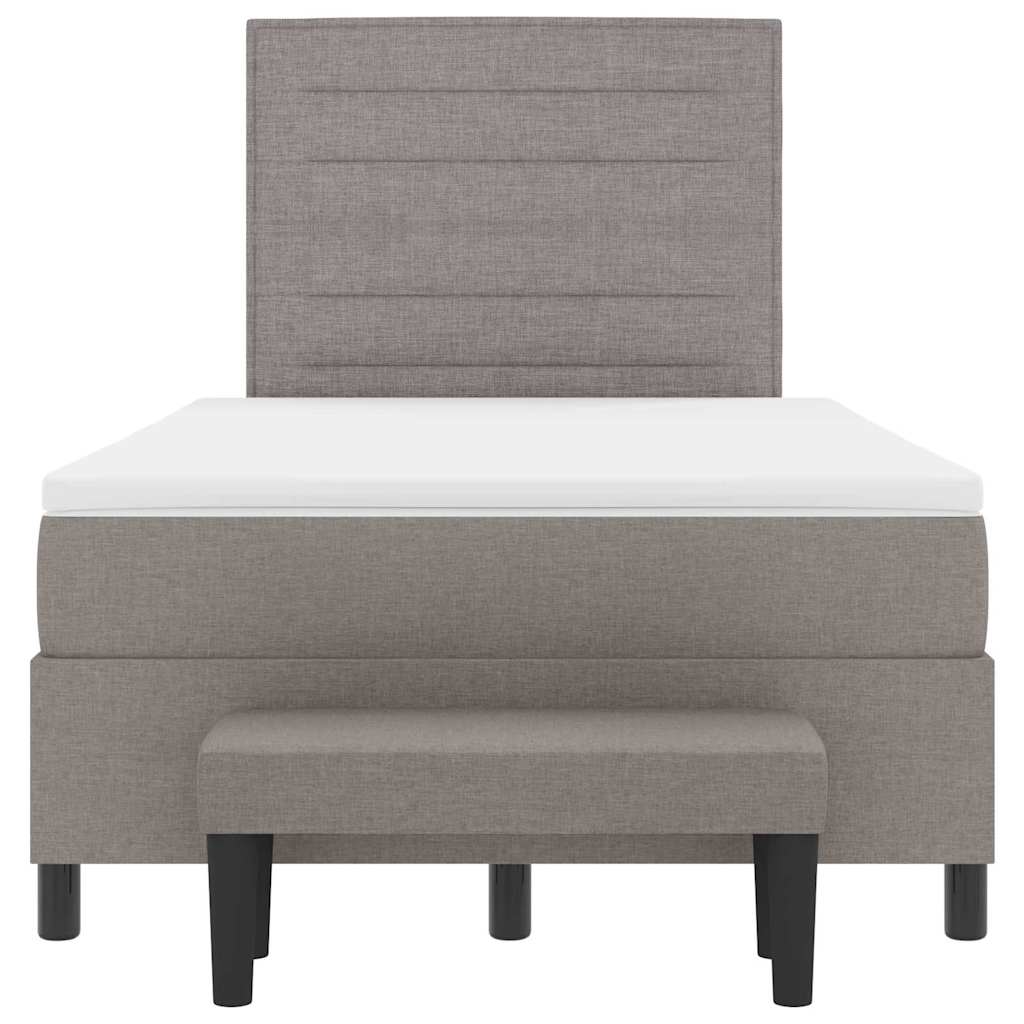 Boxspringbed met hoofdeinde Taupe 120 x 200 cm Stof is nu te koop bij PeponiXL, paradijselijk wonen!