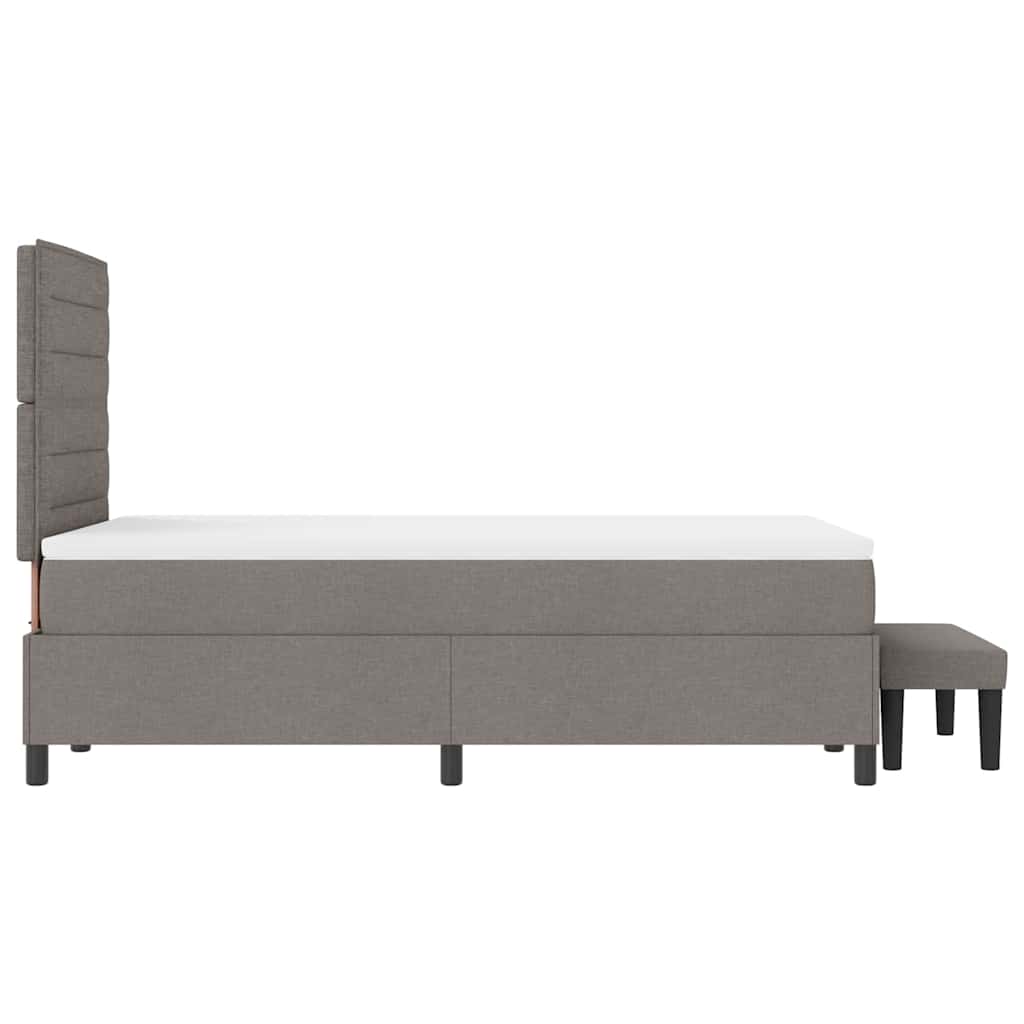 Boxspringbed met hoofdeinde Taupe 120 x 200 cm Stof is nu te koop bij PeponiXL, paradijselijk wonen!