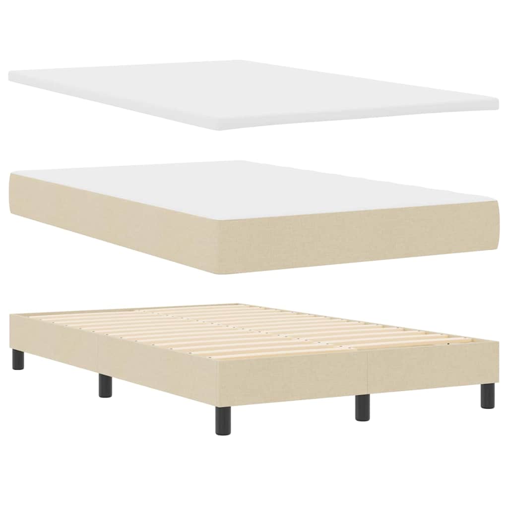Boxspringbed met hoofdeinde Crème 120 x 200 cm Stof is nu te koop bij PeponiXL, paradijselijk wonen!