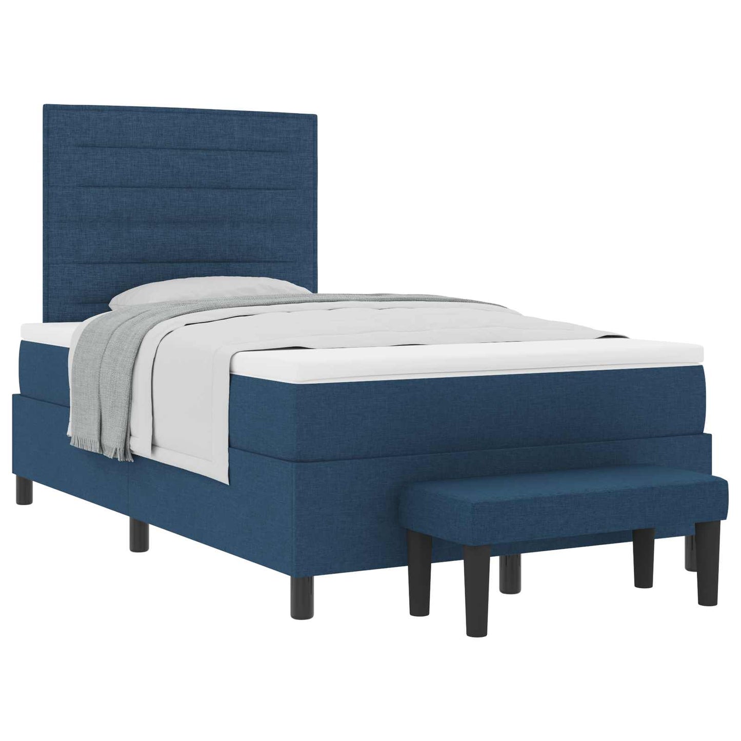 Boxspringbed met hoofdeinde Blauw 120 x 200 cm Stof is nu te koop bij PeponiXL, paradijselijk wonen!