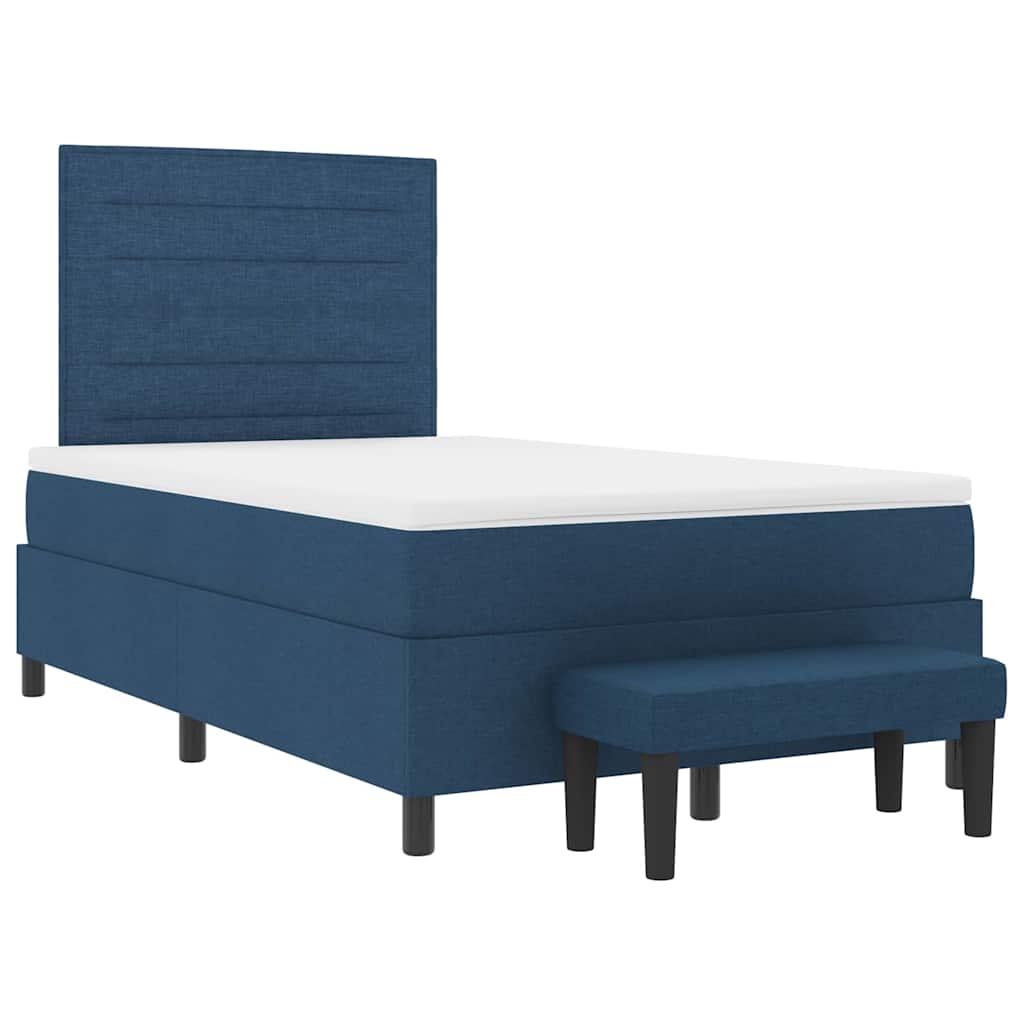 Boxspringbed met hoofdeinde Blauw 120 x 200 cm Stof is nu te koop bij PeponiXL, paradijselijk wonen!