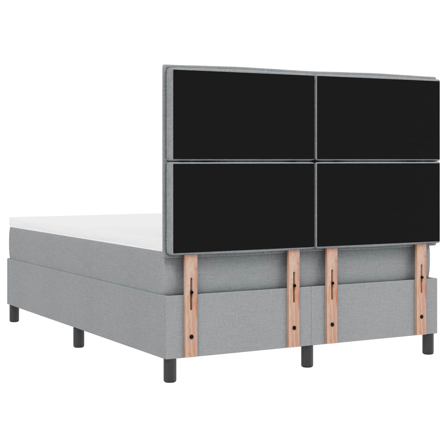 Boxspringbed met hoofdeinde Lichtgrijs 140 x 190 cm Stof is nu te koop bij PeponiXL, paradijselijk wonen!