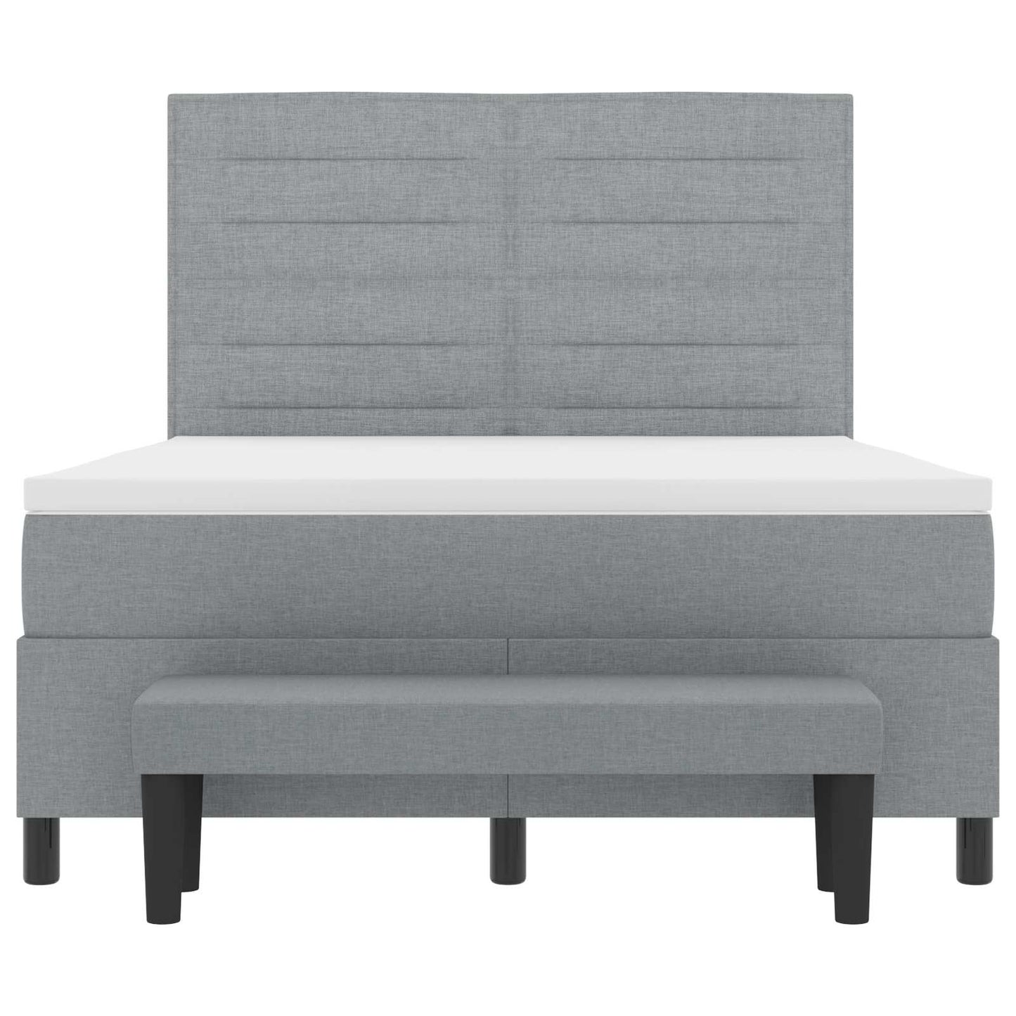 Boxspringbed met hoofdeinde Lichtgrijs 140 x 190 cm Stof is nu te koop bij PeponiXL, paradijselijk wonen!
