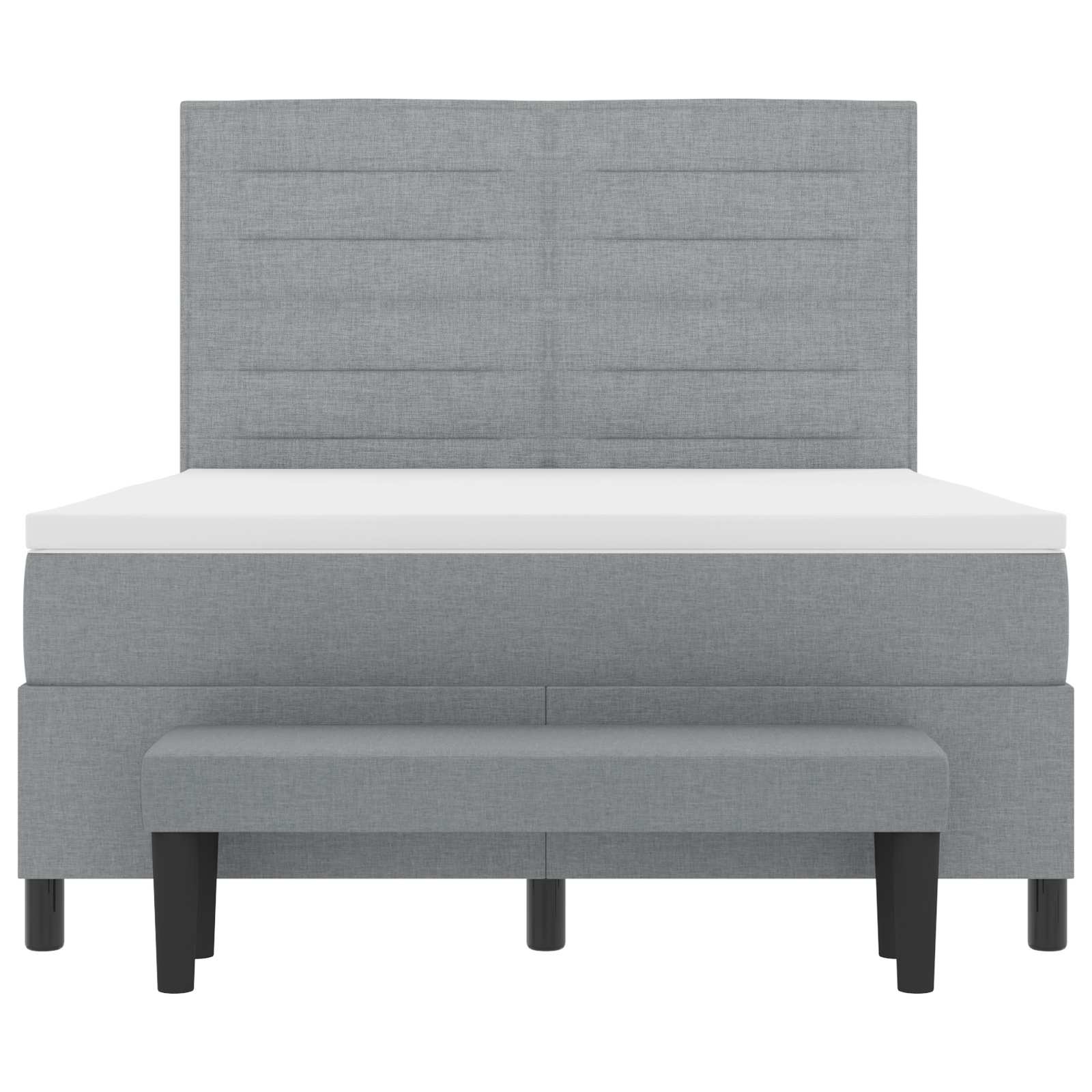 Boxspringbed met hoofdeinde Lichtgrijs 140 x 190 cm Stof is nu te koop bij PeponiXL, paradijselijk wonen!