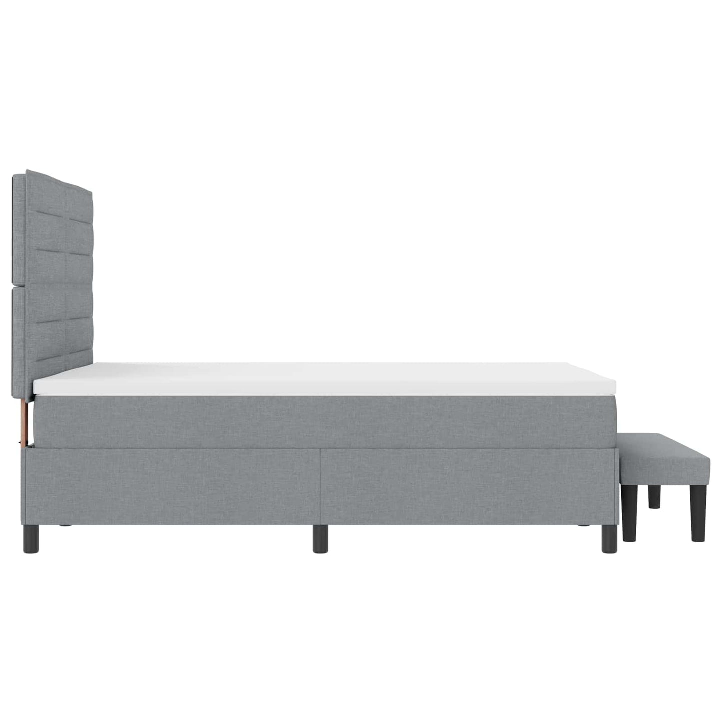 Boxspringbed met hoofdeinde Lichtgrijs 140 x 190 cm Stof is nu te koop bij PeponiXL, paradijselijk wonen!