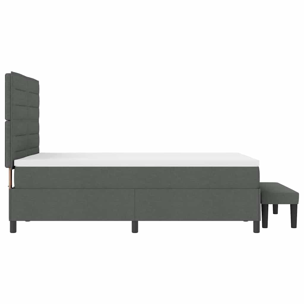 Boxspringbed met kussen Donkergrijs 140 x 190 cm Stof is nu te koop bij PeponiXL, paradijselijk wonen!