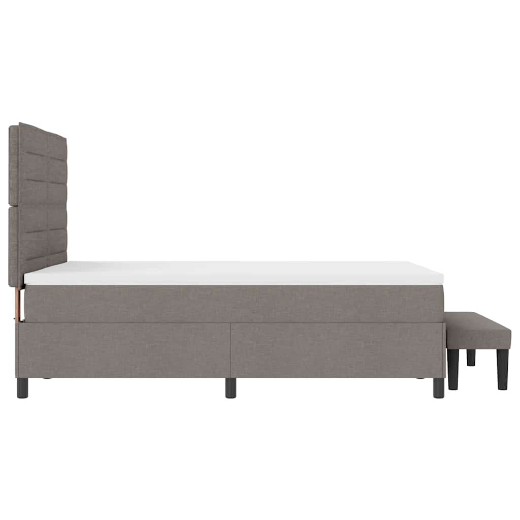 Boxspringbed met hoofdeinde Taupe 140 x 190 cm Stof is nu te koop bij PeponiXL, paradijselijk wonen!