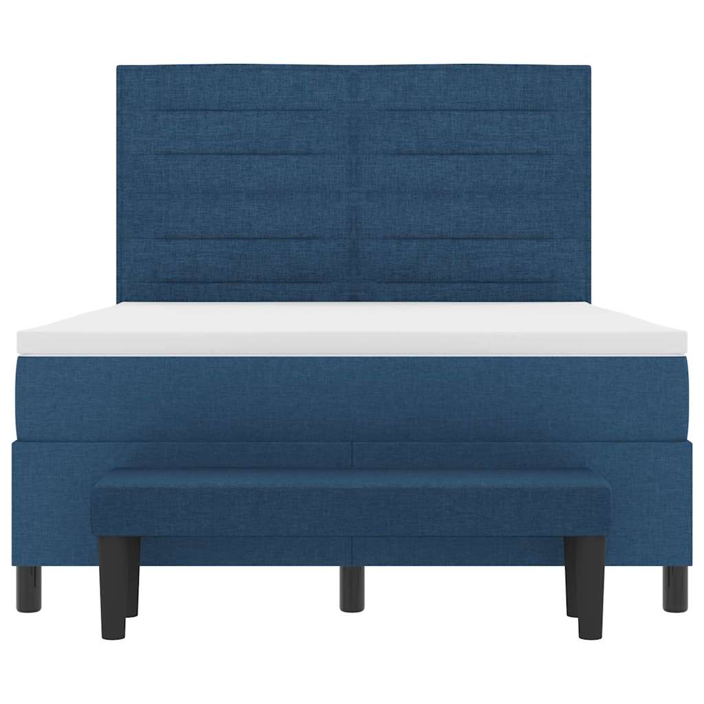 Boxspringbed met hoofdeinde Blauw 140 x 190 cm Stof is nu te koop bij PeponiXL, paradijselijk wonen!