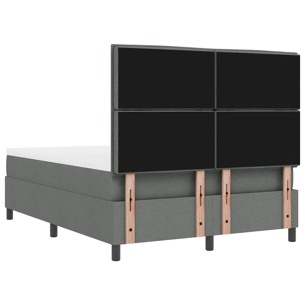 Boxspringbed met hoofdeinde Donkergrijs 140 x 200 cm Stof is nu te koop bij PeponiXL, paradijselijk wonen!