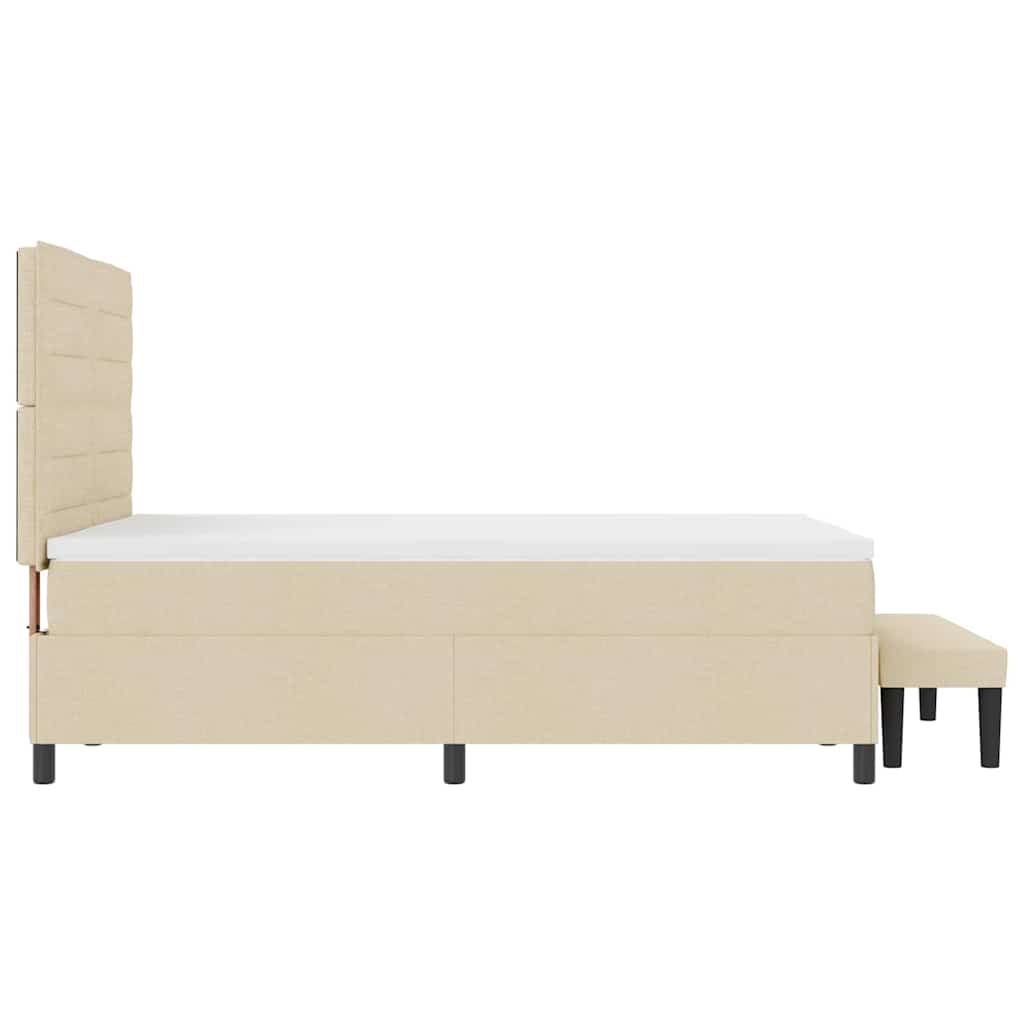 Boxspringbed met hoofdeinde Crème 140 x 200 cm Stof is nu te koop bij PeponiXL, paradijselijk wonen!