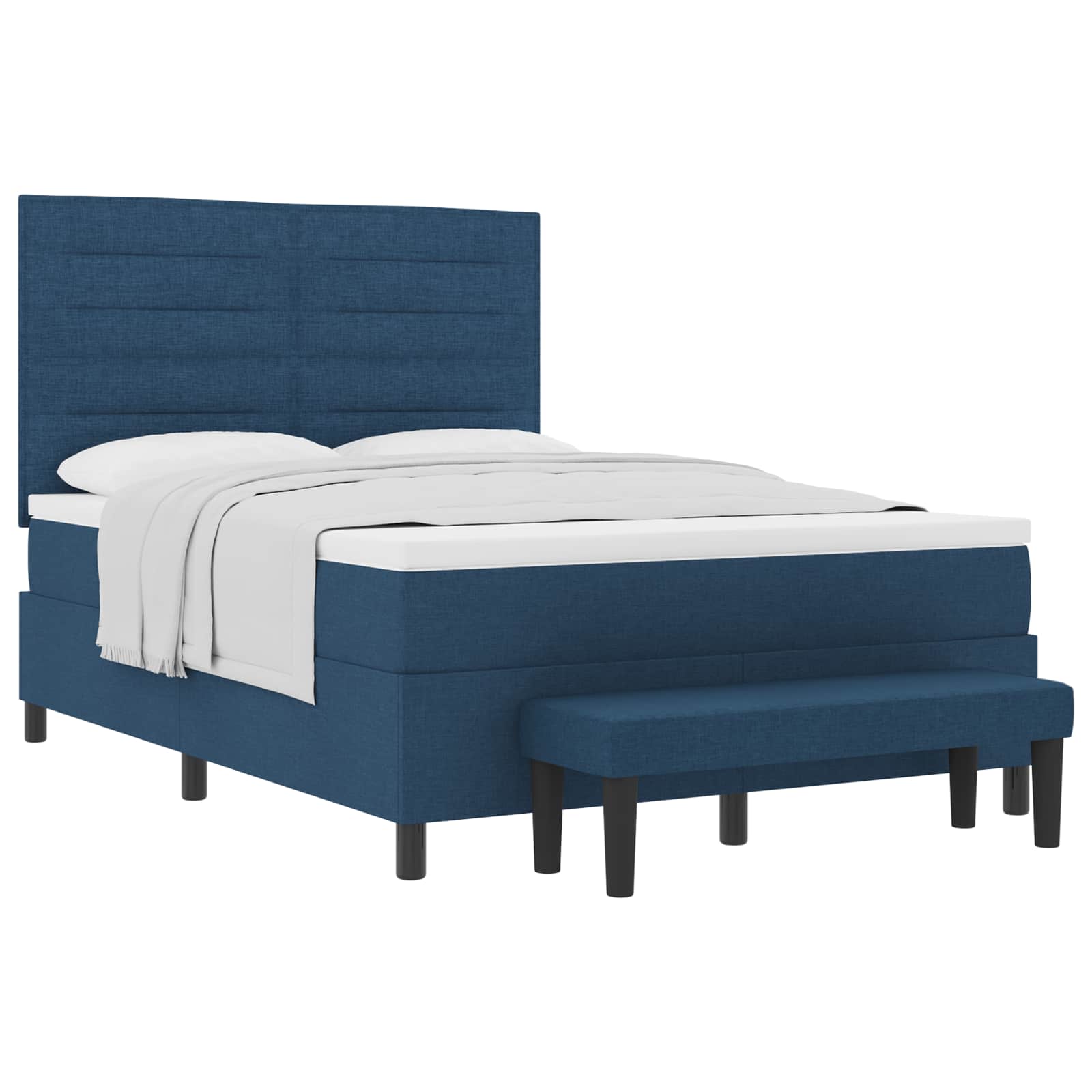Boxspringbed met hoofdeinde Blauw 140 x 200 cm Stof is nu te koop bij PeponiXL, paradijselijk wonen!