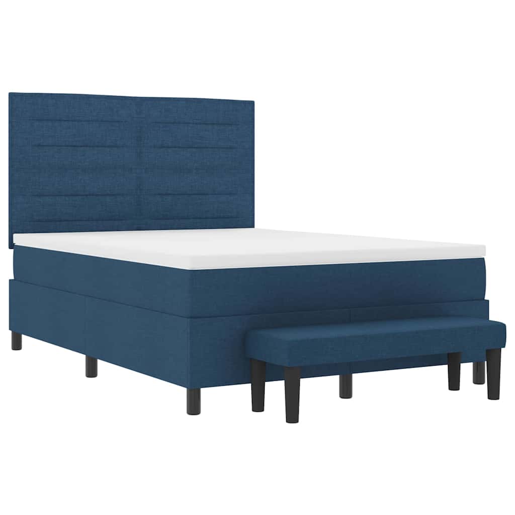 Boxspringbed met hoofdeinde Blauw 140 x 200 cm Stof is nu te koop bij PeponiXL, paradijselijk wonen!