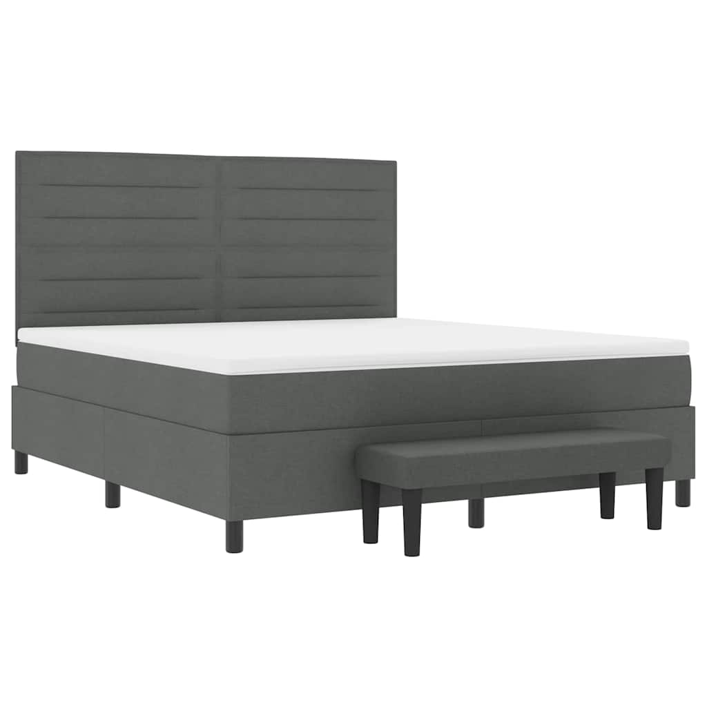 Boxspringbed met hoofdeinde Donkergrijs 180 x 200 cm Stof is nu te koop bij PeponiXL, paradijselijk wonen!
