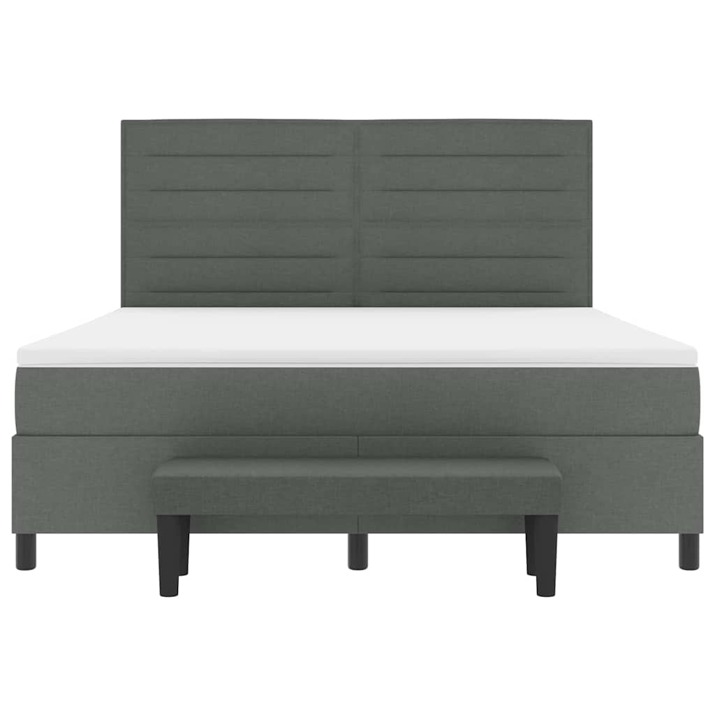 Boxspringbed met hoofdeinde Donkergrijs 180 x 200 cm Stof is nu te koop bij PeponiXL, paradijselijk wonen!