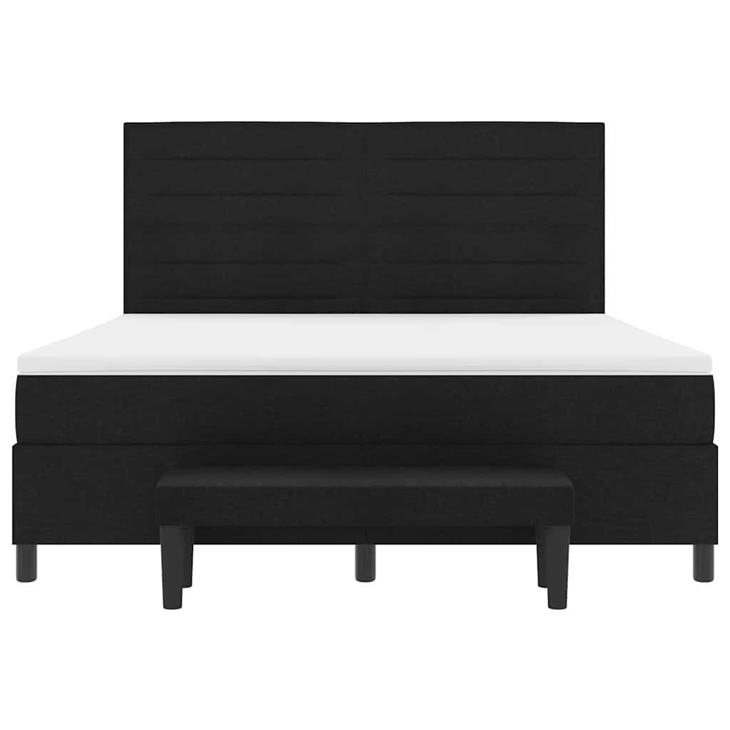 Boxspringbed met hoofdeinde Zwart 180 x 200 cm Stof is nu te koop bij PeponiXL, paradijselijk wonen!