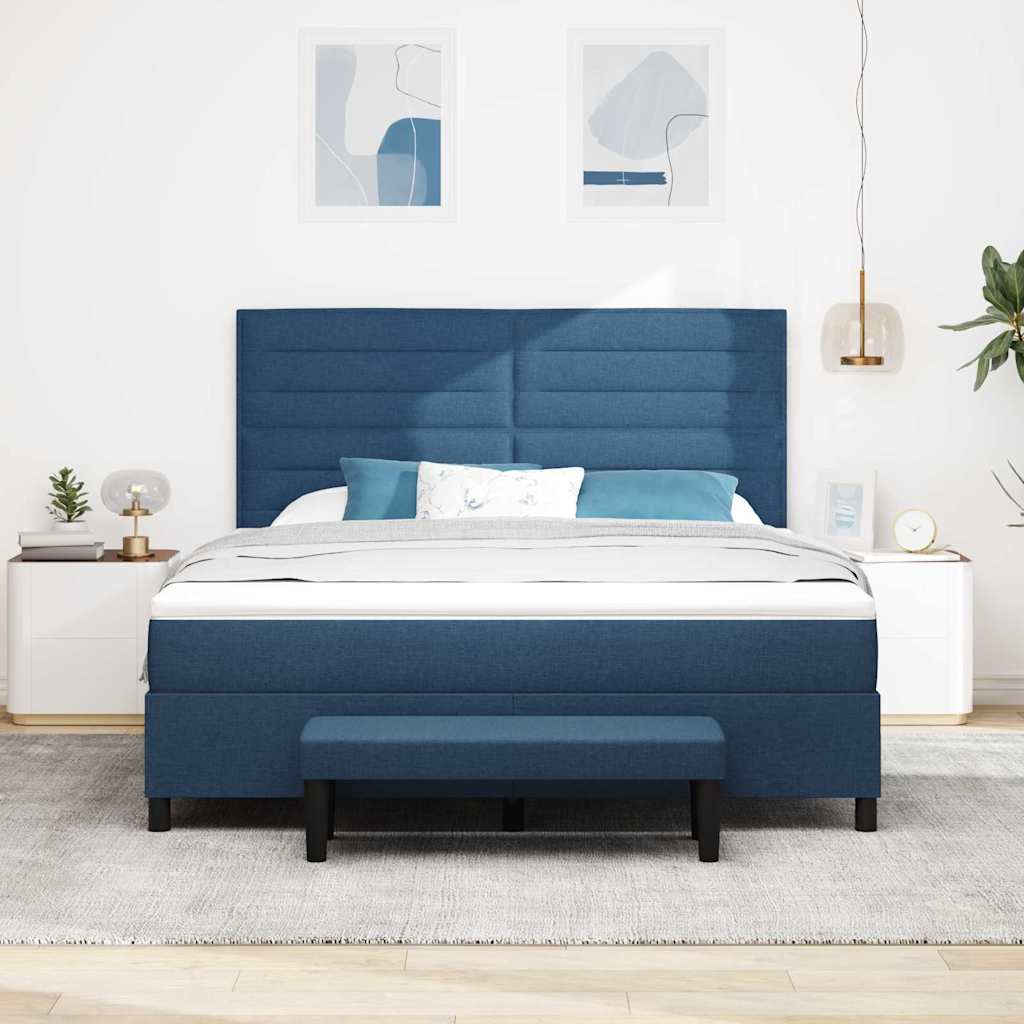 Boxspringbed met hoofdeinde Blauw 180 x 200 cm Stof is nu te koop bij PeponiXL, paradijselijk wonen!