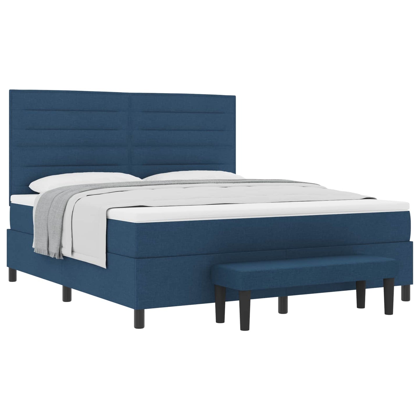 Boxspringbed met hoofdeinde Blauw 180 x 200 cm Stof is nu te koop bij PeponiXL, paradijselijk wonen!