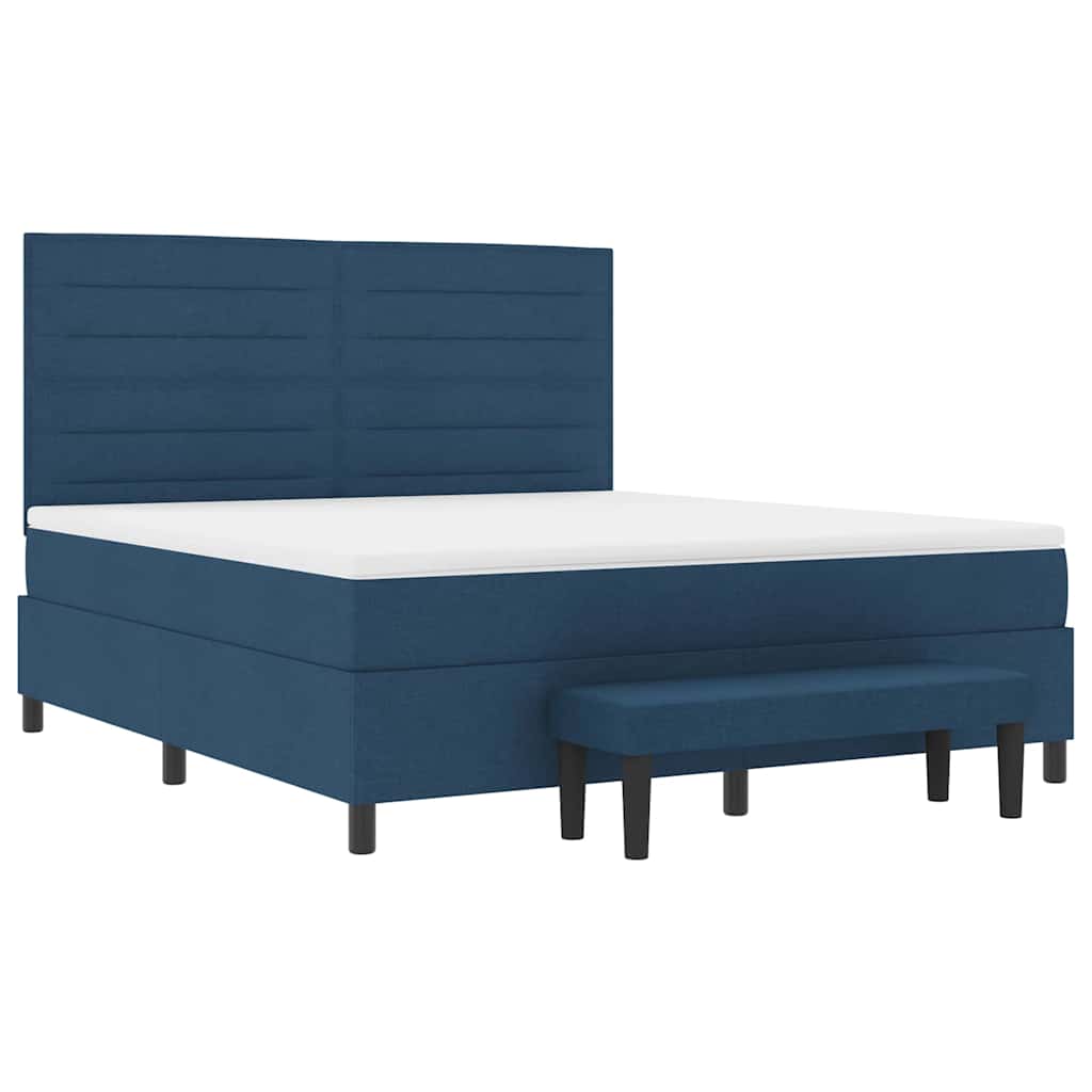 Boxspringbed met hoofdeinde Blauw 180 x 200 cm Stof is nu te koop bij PeponiXL, paradijselijk wonen!