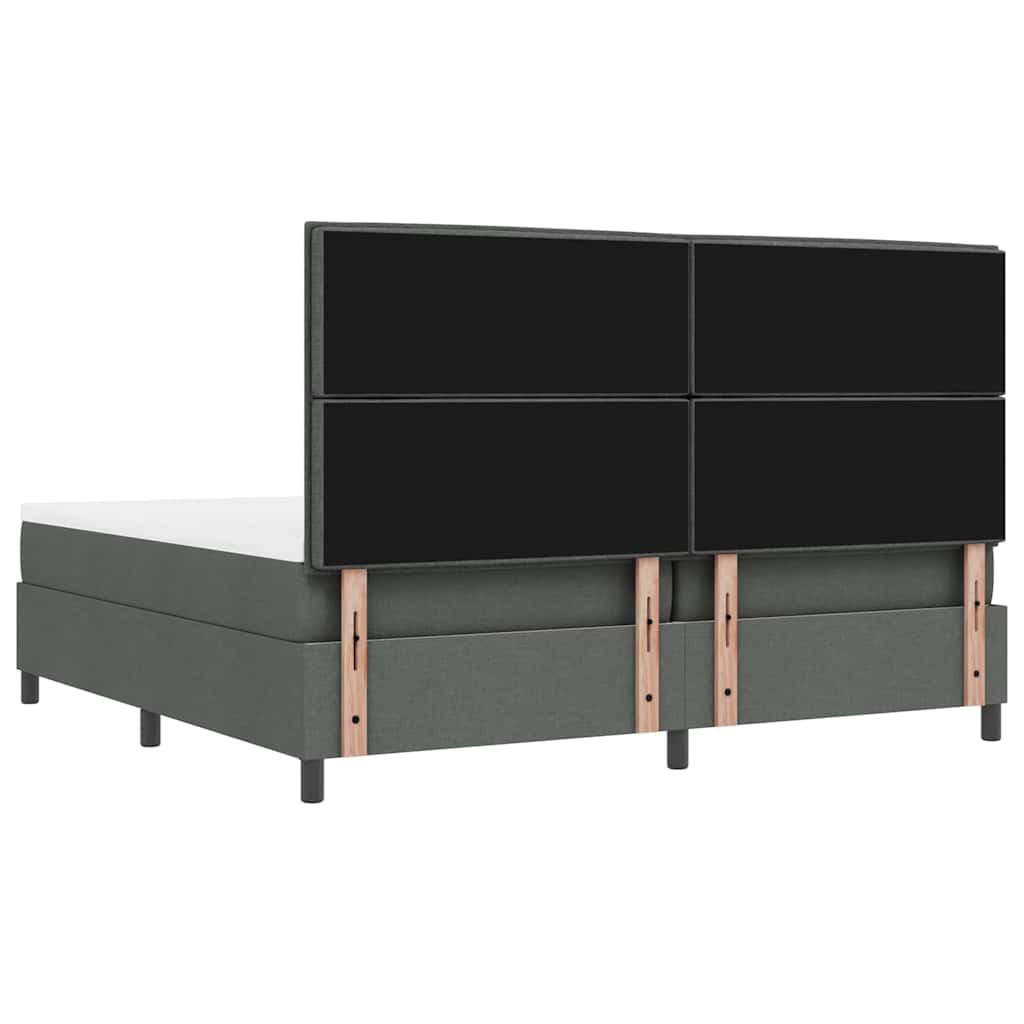 Boxspringbed met matras Donkergrijs 200 x 200 cm Stof is nu te koop bij PeponiXL, paradijselijk wonen!