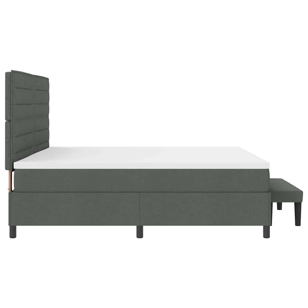 Boxspringbed met matras Donkergrijs 200 x 200 cm Stof is nu te koop bij PeponiXL, paradijselijk wonen!