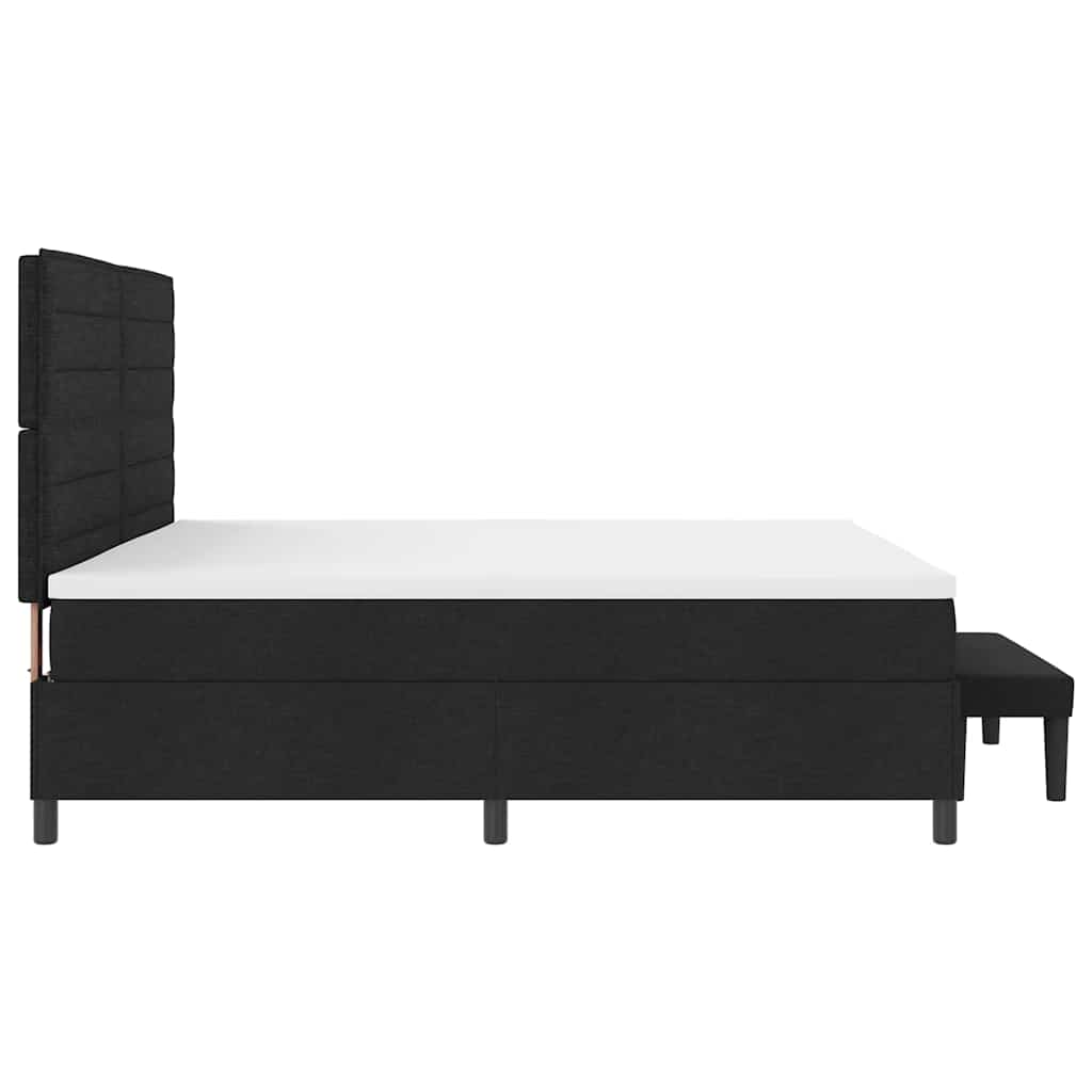 Boxspringbed met matras met hoofdeinde Zwart 200 x 200 cm Stof is nu te koop bij PeponiXL, paradijselijk wonen!