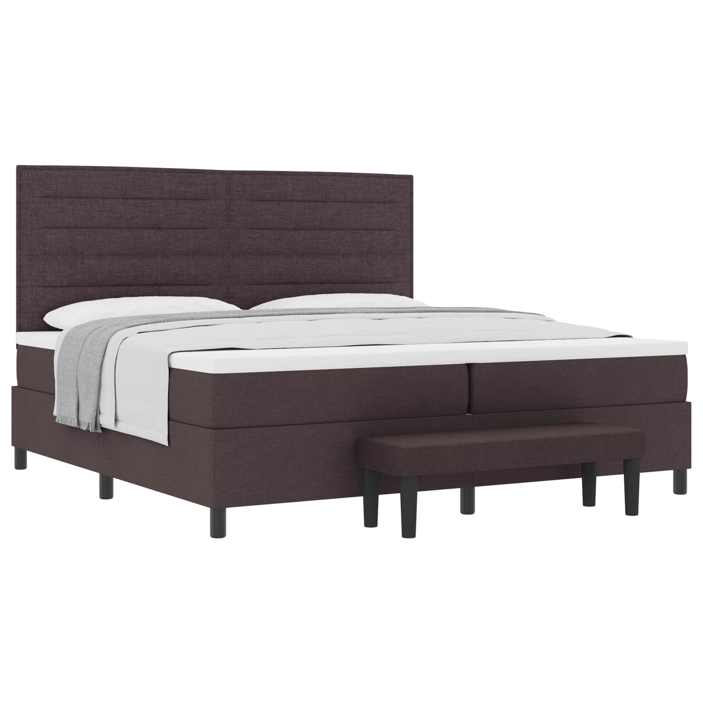 Boxspringbed met matras Donkerbruin 200 x 200 cm Stof is nu te koop bij PeponiXL, paradijselijk wonen!