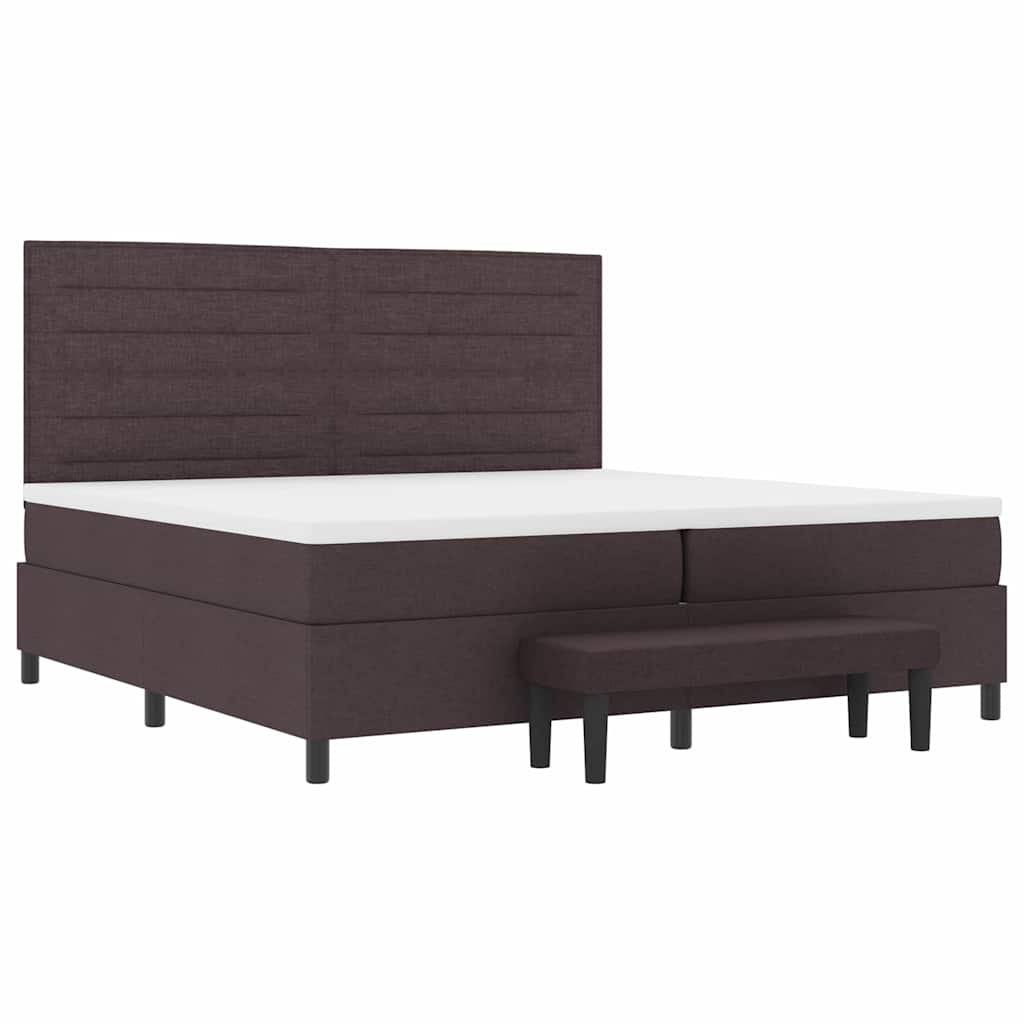 Boxspringbed met matras Donkerbruin 200 x 200 cm Stof is nu te koop bij PeponiXL, paradijselijk wonen!