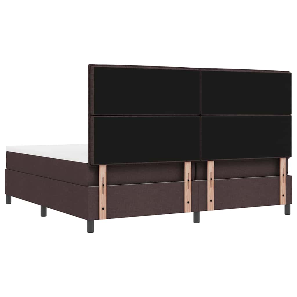 Boxspringbed met matras Donkerbruin 200 x 200 cm Stof is nu te koop bij PeponiXL, paradijselijk wonen!