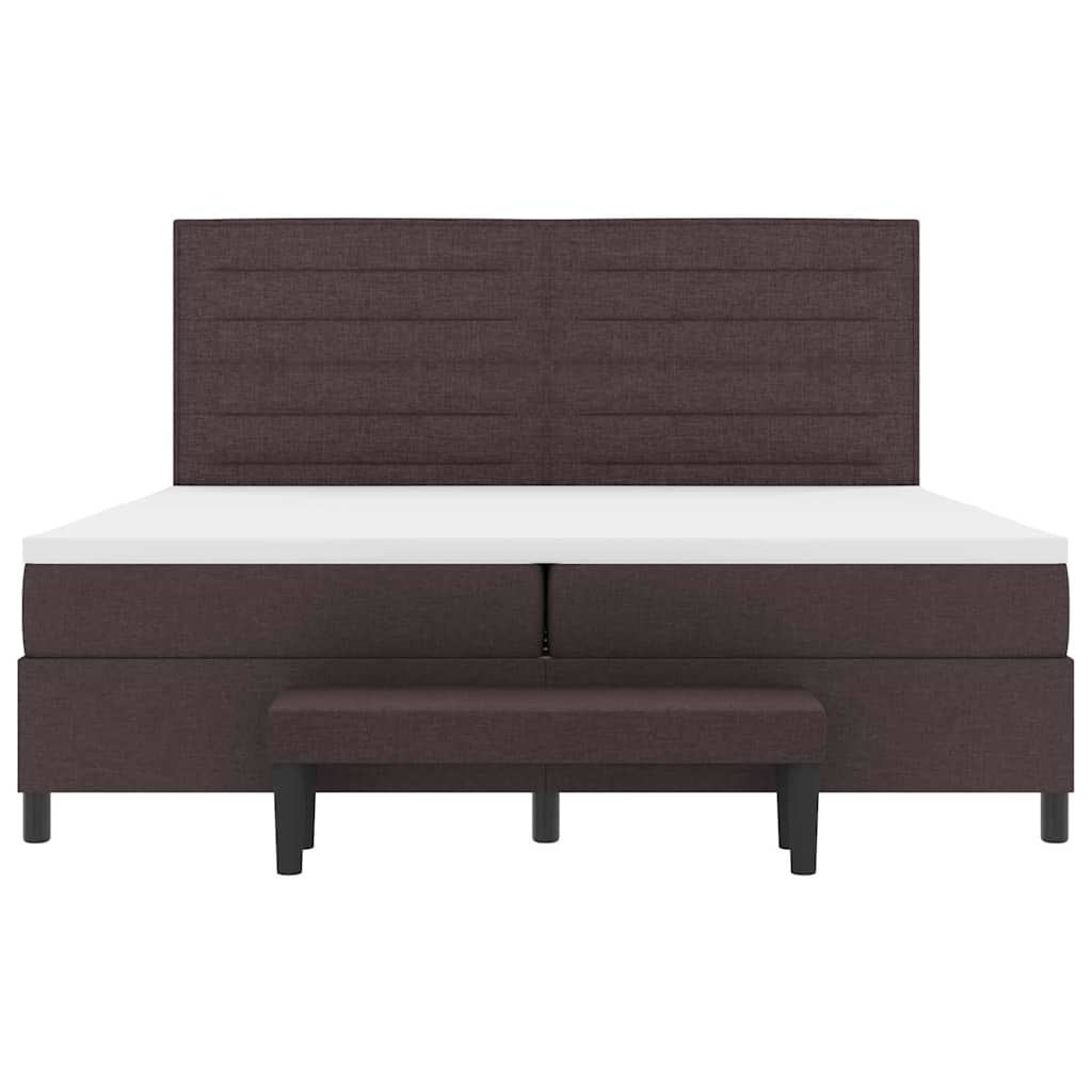Boxspringbed met matras Donkerbruin 200 x 200 cm Stof is nu te koop bij PeponiXL, paradijselijk wonen!