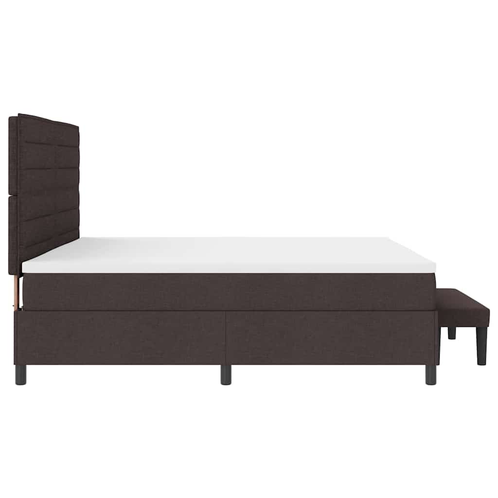 Boxspringbed met matras Donkerbruin 200 x 200 cm Stof is nu te koop bij PeponiXL, paradijselijk wonen!