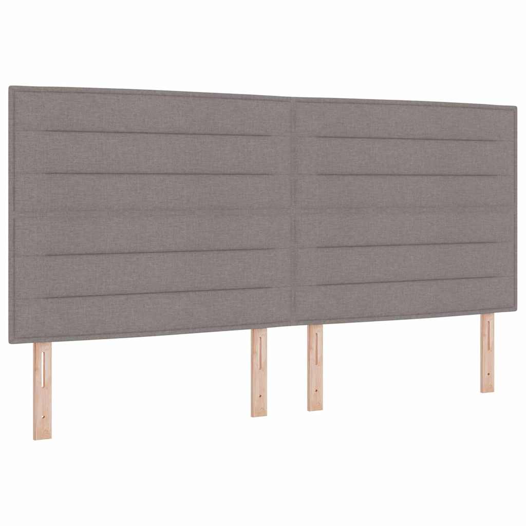Boxspringbed met hoofdeinde Taupe 200 x 200 cm Stof is nu te koop bij PeponiXL, paradijselijk wonen!